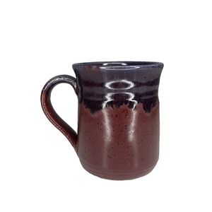 Royce Yoder Handmade Pottery Red Purple Glazed & Matte‎ Stoneware Coffee Mug